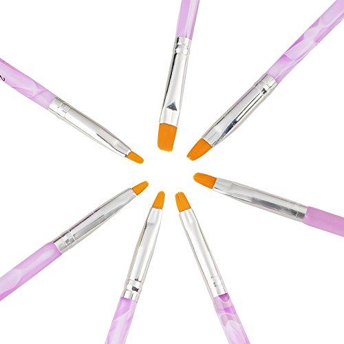 Everydaysource® 7pc UV Gel Acrylic Nail Art Tips Builder Brush Pen