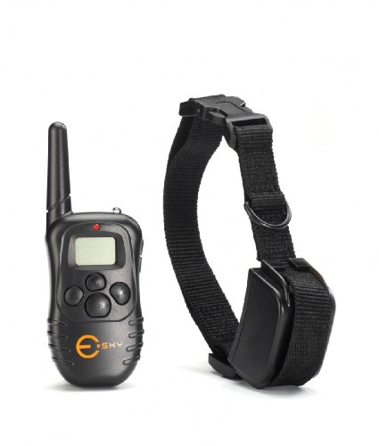 Esky Remote Control Dog Training Transmitter & Rechargeable Collar, 100 Level Shock and Vibration