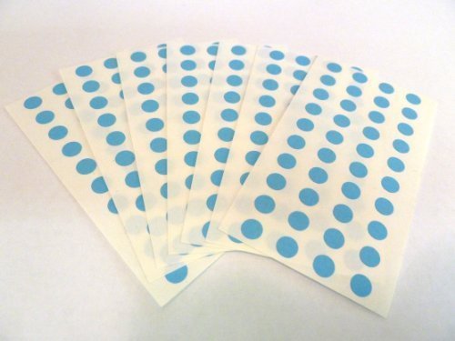 270 Labels , 6mm Diameter Round , Light Blue , Colour Code Stickers , Self-Adhesive Sticky Coloured Dots