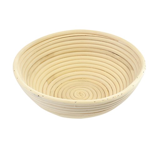 Traditional Round Natural Ratan Wooden Bread Dough Banneton Proving Rising Basket Bowl- 1KG- By Kurtzy TM