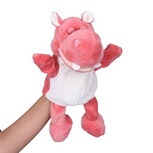 Flexibuy 12 Babies Toddlers Velour Cute Pink Hippo Full Body Hand Puppet Toys