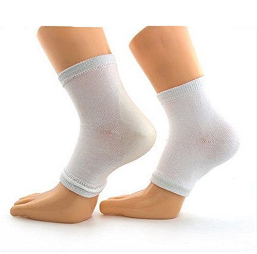 NIPOO Spa Gel Heel Moisturizing Socks for Men and Women, White