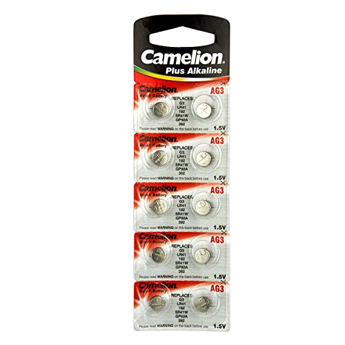 Camelion AG3 Button Cell Batteries, Alkaline Button Battery, 1.5V 10pcs Per Pack