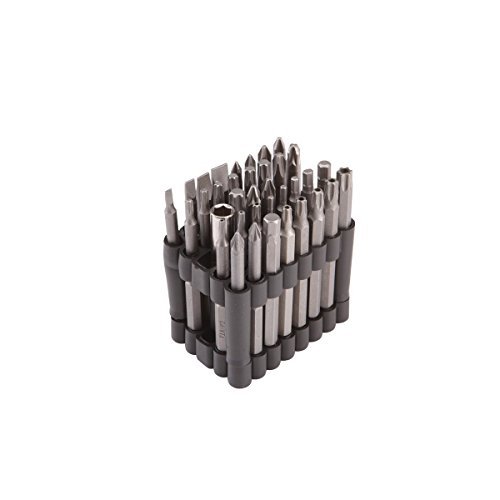 36 Piece 3 Inch Screwdriver Bit Set with Storage Case; 1/4 Shank; Hex, Pozi, Phillips, Slotted, Star and Tamper-proof Star