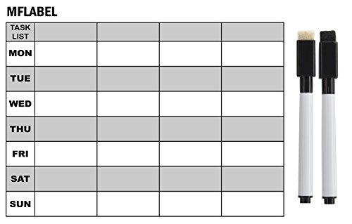 MFLABEL Task List Dry Erase Magnet Fridge Calendar Planner - 16x12