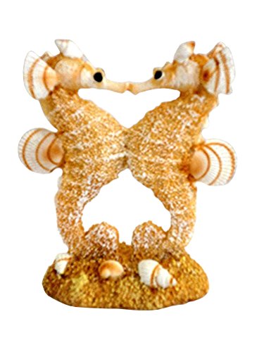 Resin Double Kissing Seahorse with Sand and Shells - Small At 3.5