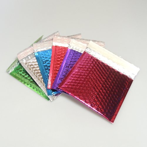 25 Assorted CD 165mm x 165mm Shiny Metallic Foil Bubble Padded Jiffy Bag Style Mailing Envelopes - FREE SHIPPING to all UK (excluding Channel Islands)