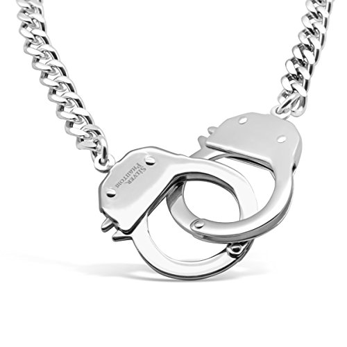 Handcuff Necklace in Stainless Steel by Silver Phantom Jewelry