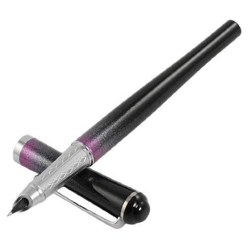 Glittery Pink Black Alloy Shell 0.4mm Medium Nib Piston Filler Fountain Pen