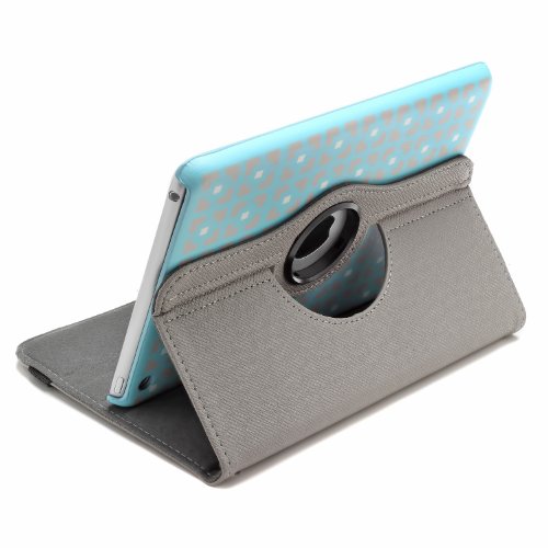 Aduro ROTATA TURQUOISE SQUARE Pattern 360 Degrees Rotating Stand Case for Apple iPad MINI (Retail Packaging)