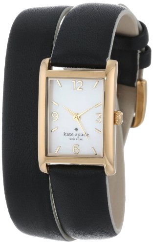 kate spade new york Women's 1YRU0247 Cooper Gold-Tone Watch with Black Leather Band