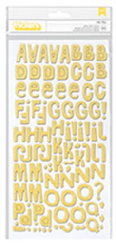 American Crafts Thickers Glitter Chipboard Letter Stickers, Niki Riki Sunflower