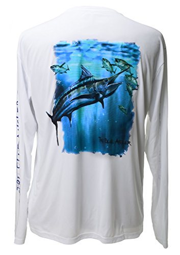 Tru Blue Angler-High Performance - Dri Fit UPF 30+ Mens Long Sleeve Fishing Shirt