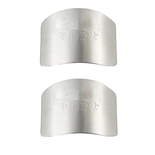 Miraclekoo Stainless Steel Safe Slice Finger Guard Protector for Cutting & Dicing,2 Pcs,white