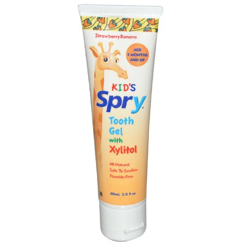 Xlear Spry Tooth Gel with Xylitol, Strawberry Banana Flavor, 2 oz Tube