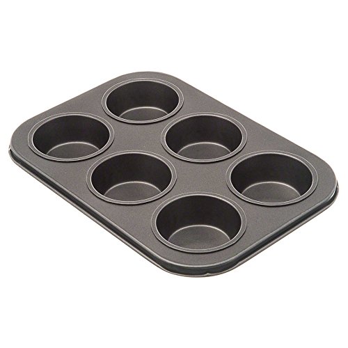 Six Cup Muffin Pan - Non Stick - Carbon Steel - 10 1/2 X 7 1/2 X 1