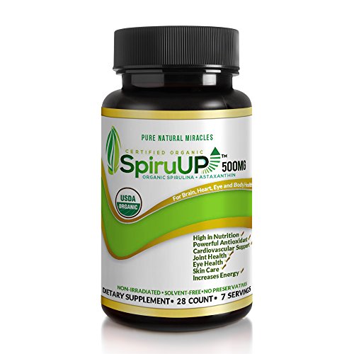 Organic Spirulina Tablets with Astaxanthin Superior to Powder, from Pure Natural Miracles