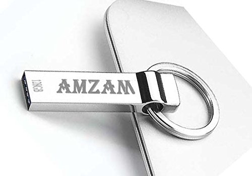 Mazma 128GB USB Flash Drive Metal Key Chain Thumb Drive Memory 2.0 Silver