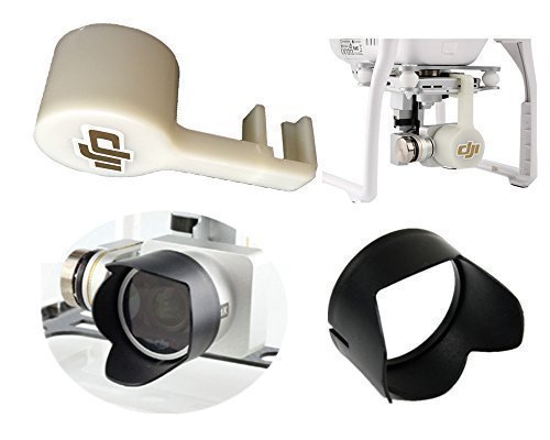 gouduoduo2018 DJI Phantom 3 Professional & Advanced Camera Lens Cap Protector with Gimbal Stabler Lock & Camera Lens Sun Hood Sunshade Cap