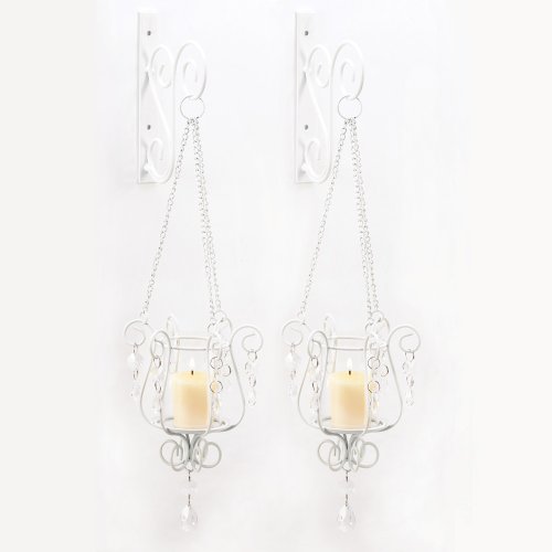 Gifts & Decor Bedazzling Pendant Candle Holder Wall Sconce Decor Pair