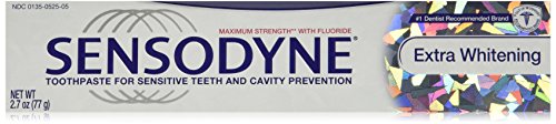 Sensodyne Toothpaste for Sensitive Teeth and Cavity Prevention, Maximum Strenth Extra Whitening 2.7 oz (3 pack)