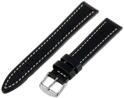 Hadley-Roma Men's MSM894RA-180 18mm Black Genuine Leather Watch Strap