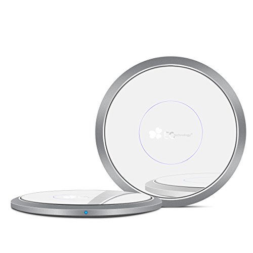 Wireless Charger EC Technology Qi Wireless Charging Pad Mirror Design for Samsung Galaxy S7, S6, S6 Edge, Note 5/4 Nexus 6/5, HTC Droid DNA, Nokia Lumia 950, Nexus 4 / 5 / 6 / 7 (2013) and All Qi Enabled Devices- Space Grey
