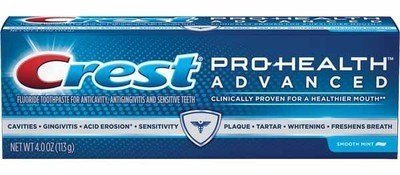Crest Pro-Health Advanced Fluoride Toothpaste - Smooth Mint - Net Wt. 4.0 OZ (113 g) Each - Pack of 4