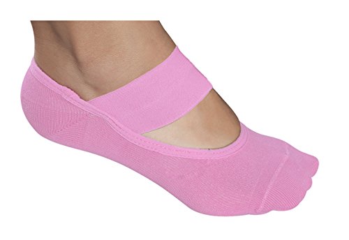 Lupo Women's Solid Yoga-Pilates Socks with Grippers