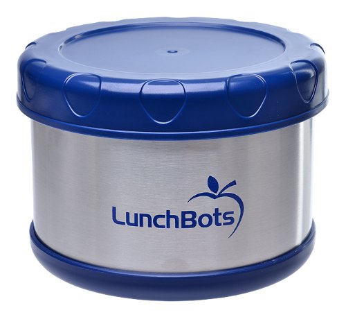 LunchBots Thermal 16-ounce Stainless Steel Insulated Food Container, Dark Blue