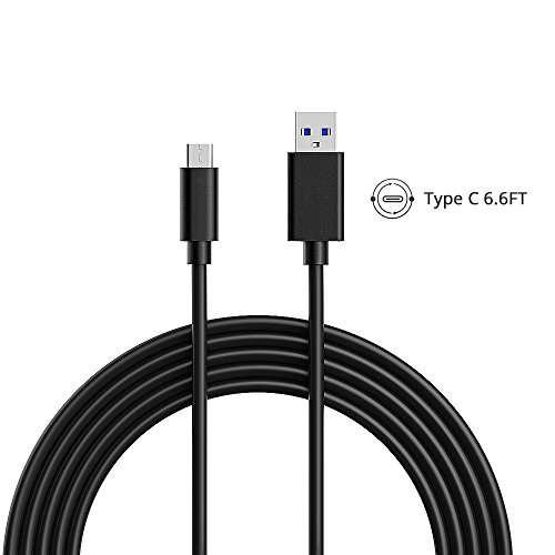 Topop Type C Cable, USB3.1 Type-C to Standard USB 3.0 Charging Cable Data Cable for MacBook 12inch 2015, Nokia N1, One plus 2 and Other Type-C Devices (6.6ft/2m, Black)