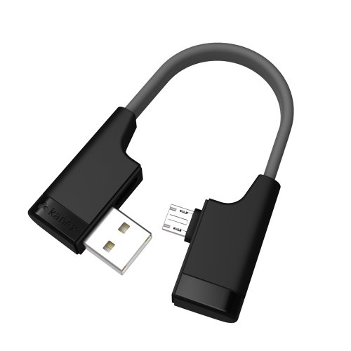 Kanex Micro USB Portable ClipOn Cable for Devices with micro USB Port - Black