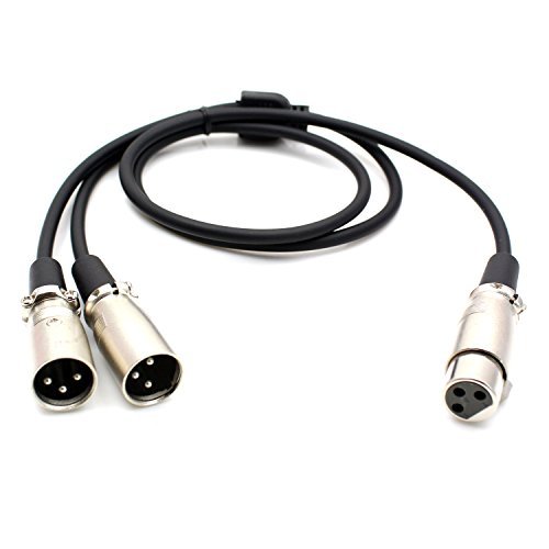 VONOTO 0.5M XLR Female to Dual 2 XLR Male Y Splitter Patch cable cord adapter Y Splitter Patch cable cord adapter For Microphone,Smartphone,iPhone,iPod, SLR digital camera,Cameras,tape recorders professional audio equipment,while using two microphones (left channel,right channel)