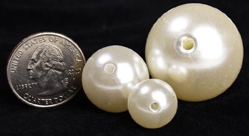 1 X Wholesale Elegant Vase Fillers - 8 Ounce Bag (Approx 68 Pearls) Oversized Ivory Pearl Beads - Unique Decorative Gems (The Transparent Water Gels That Floating the Pearl Beads Is Sold Separately) by Holiday Accents