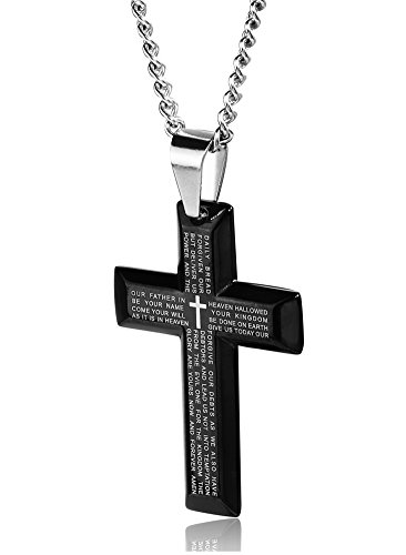 Jstyle Jewelry Stainless Steel Men's Cross Pendant Necklace 24 Inch