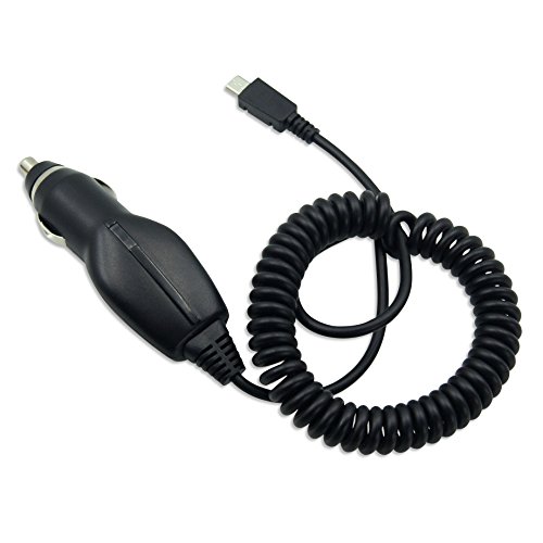 Car Charger 2.1A with 6ft Micro USB coiled Cable Black for Samsung Galaxy S6,S6 Edge,S5,Tab../SONY/Google Nexus/HTC/LG and more