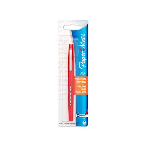 Paper Mate Flair Porous-Point Felt Tip Pen, Medium Tip, Single, Red (8426452PP)