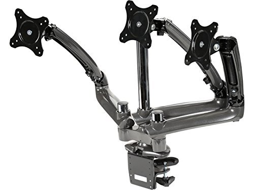 Rosewill Triple Monitor Desk Mount with Spring Arm Supports Up to three 26-Inch LCD Screens (RMS-TDM02BL), Black