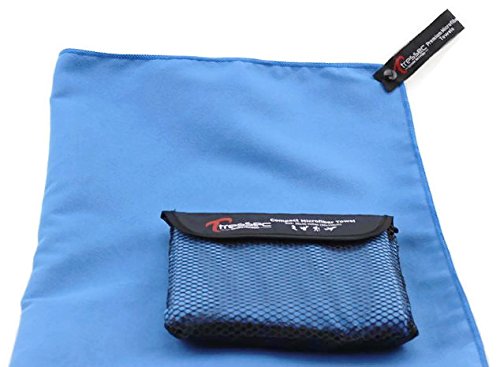 Premium Microfiber Towel for Gym & Travel. Fast Drying, Lightweight & Absorbent. Perfect for Runners, Swimmers & Backpackers. ~ Free Premium Mesh Bag.