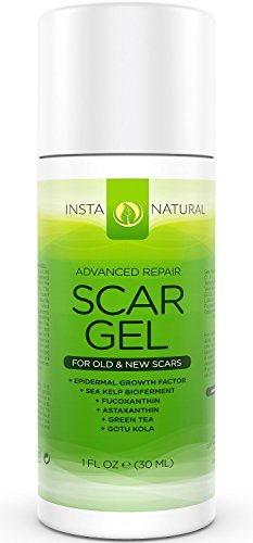 InstaNatural Scar Gel Cream - For Old & New Scars - More Effective than Scar Oil - With Epidermal Growth Factor, Sea Kelp Bioferment, Astaxanthin & More - 1 FL OZ