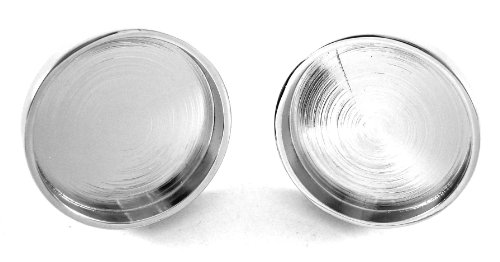 DIY Silver Round Recessed Cufflink Backs Settings 22mm Pad DIY Findings (1 Pair)