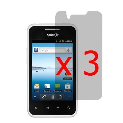 AM Clear LCD Film Guard Screen Protector for Virgin Mobile, Sprint LG Optimus Elite LS696 x3 -Clear