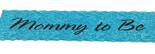 Elegant Lace Mommy to Be Sash (blue) - Baby Shower Sash for the Mom to Be