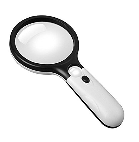 StarSea 3 LED Light 3X/45X Handheld Magnifier Reading Magnifying Glass Lens Jewelry Loupe