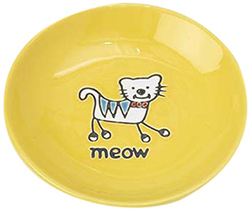 Pet Rageous Silly Kitty Saucer, 2.5-Ounce, Yellow