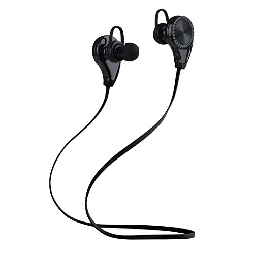 Intcrown S960 Bluetooth Headphones V4.0 Wireless In-ear Earbuds Headset for Running GYM Exercise Built in Microphone (Black)