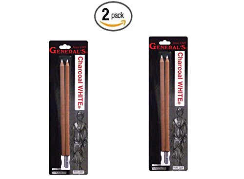 Charcoal White Pencils 2/Pkg-2B (2 pack)
