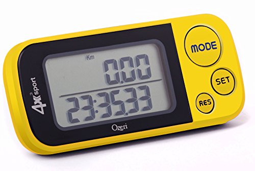 Ozeri Pocket 3D Pedometer and Activity Tracker with Tri-Axis Technology and 30 Day Memory, Yellow