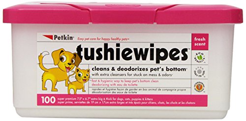 Petkin Tushie Wipes, 100-Count Pack (Pack of 4)