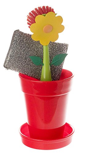 Vigar 619 Flower Power Pot Set Of Dish Brush With Sponge Pack Of 6
